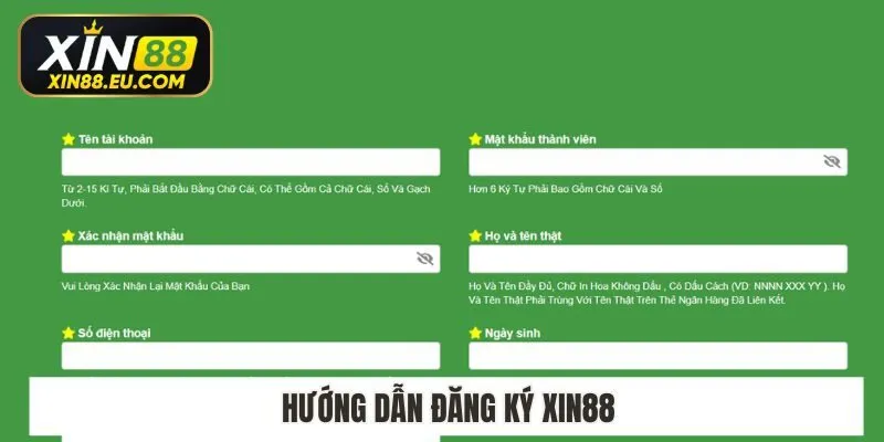 Hướng dẫn đăng ký Xin88